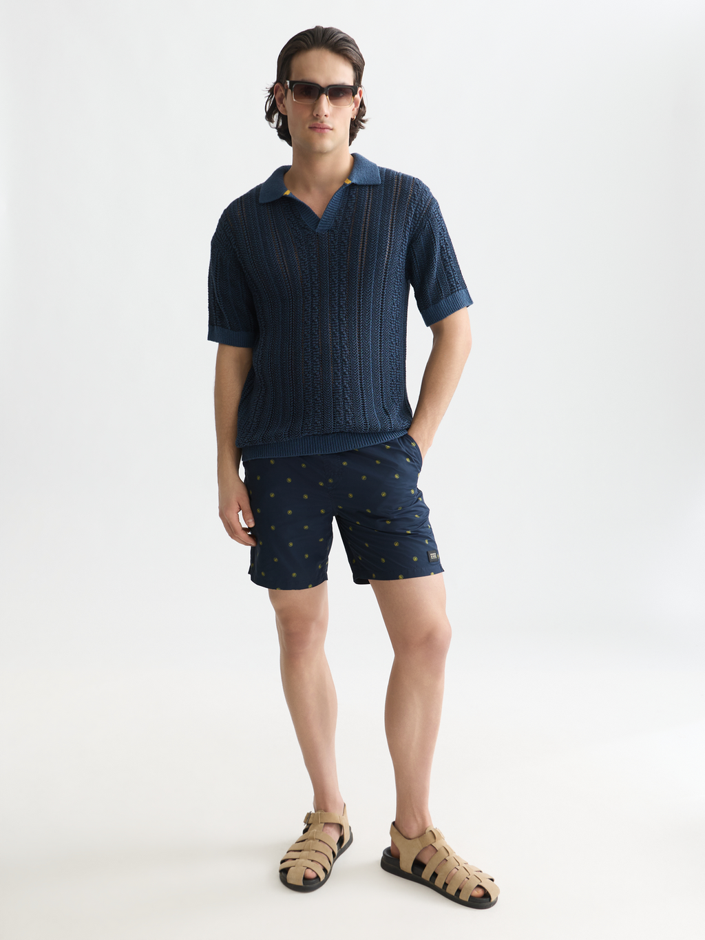 Multi stitch extra dropped shoulder polo