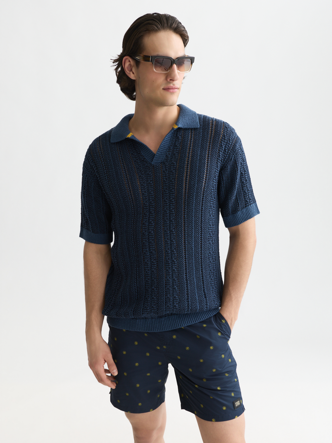 Multi stitch extra dropped shoulder polo