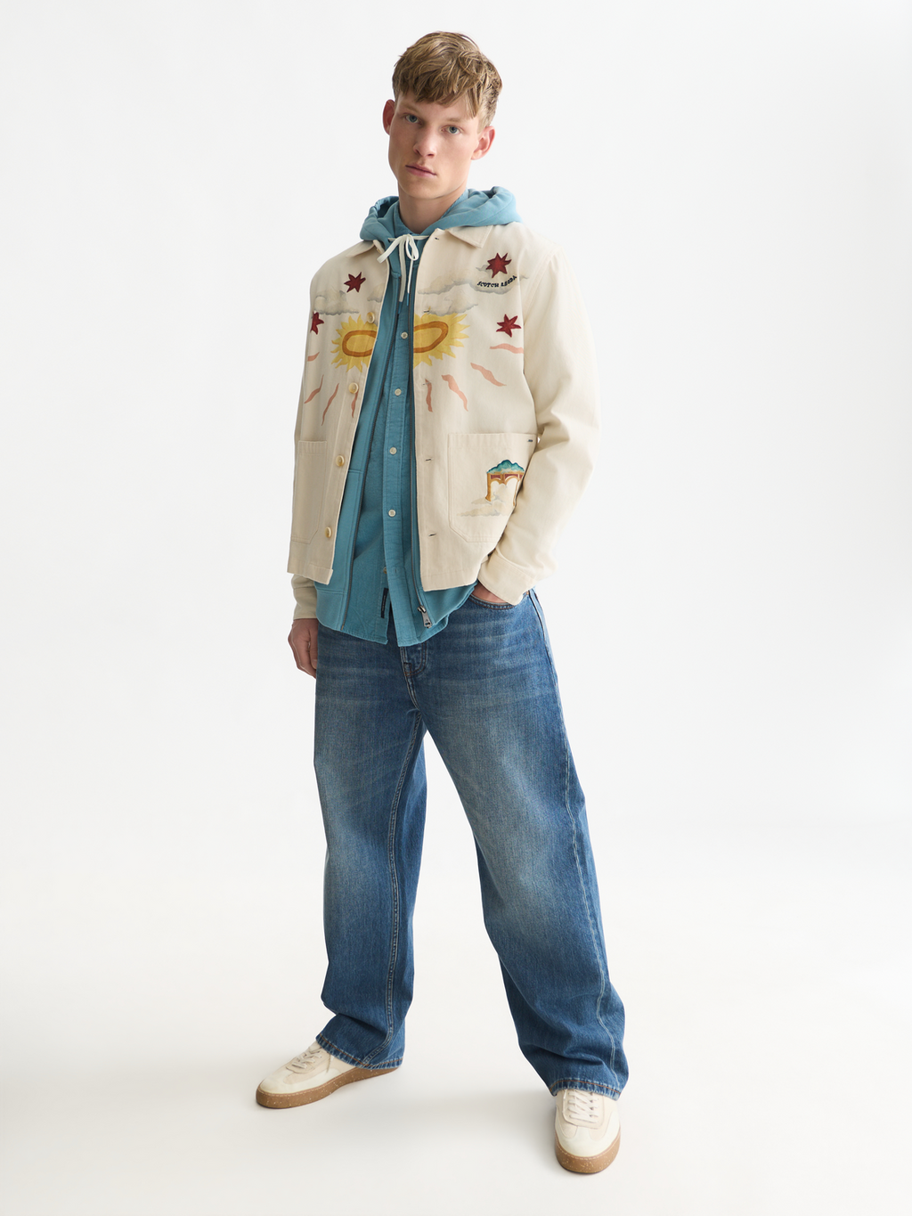 Printed Cotton Twill Relaxed Overshirt