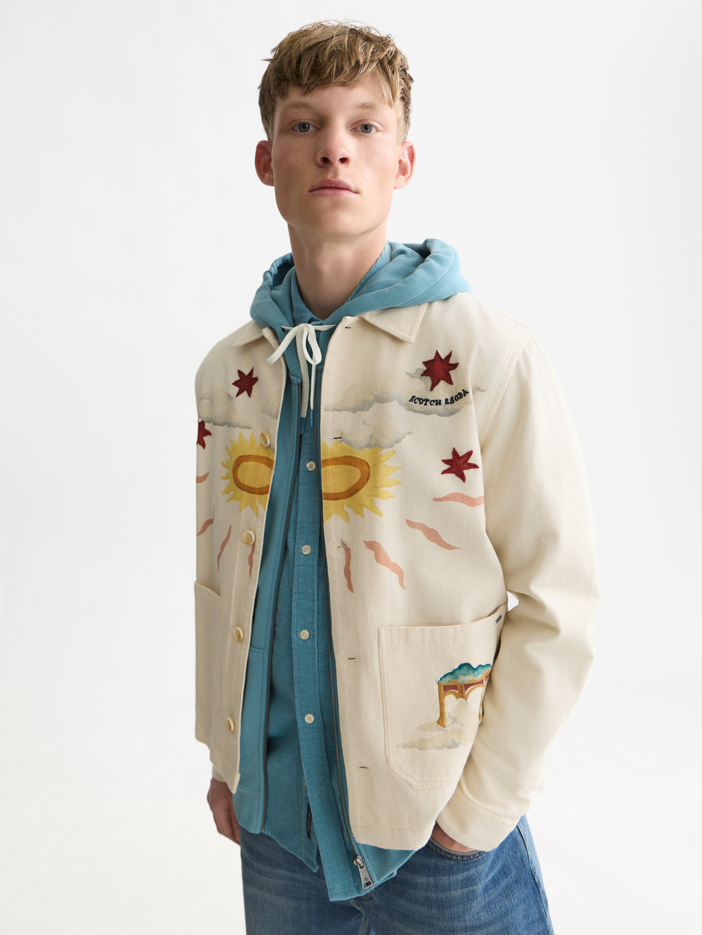 Printed Cotton Twill Relaxed Overshirt