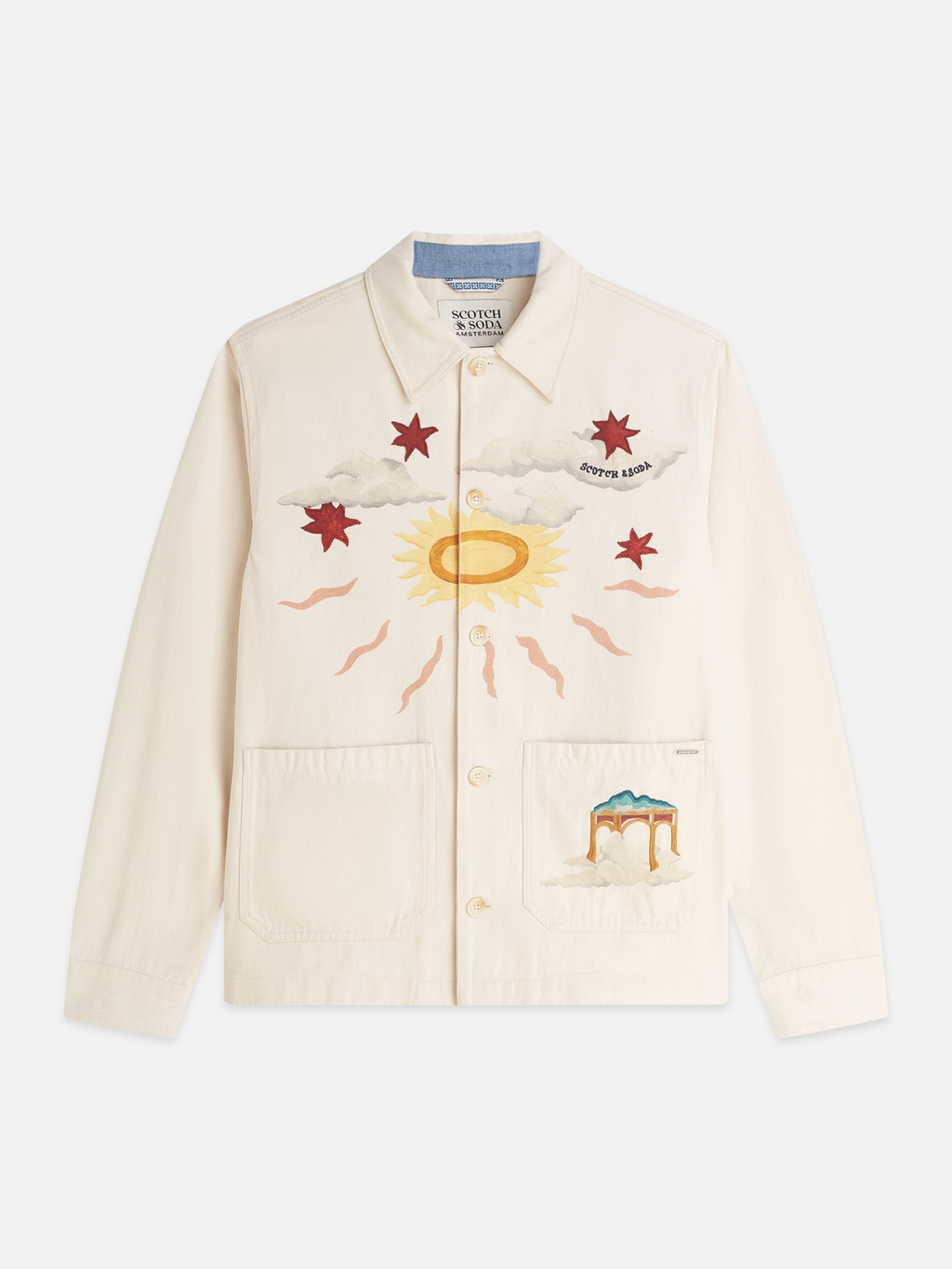 Printed Cotton Twill Relaxed Overshirt