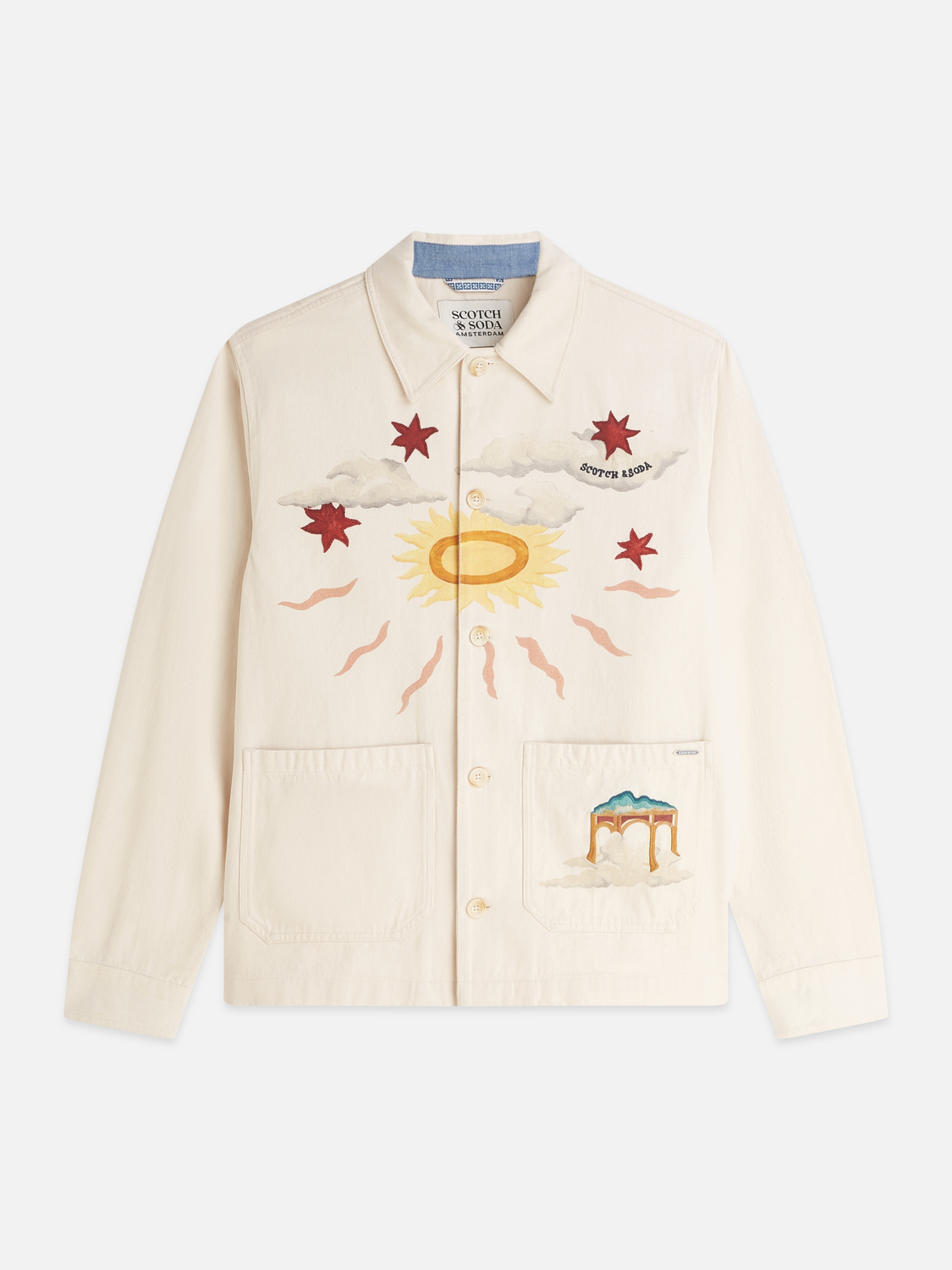 Printed Cotton Twill Relaxed Overshirt