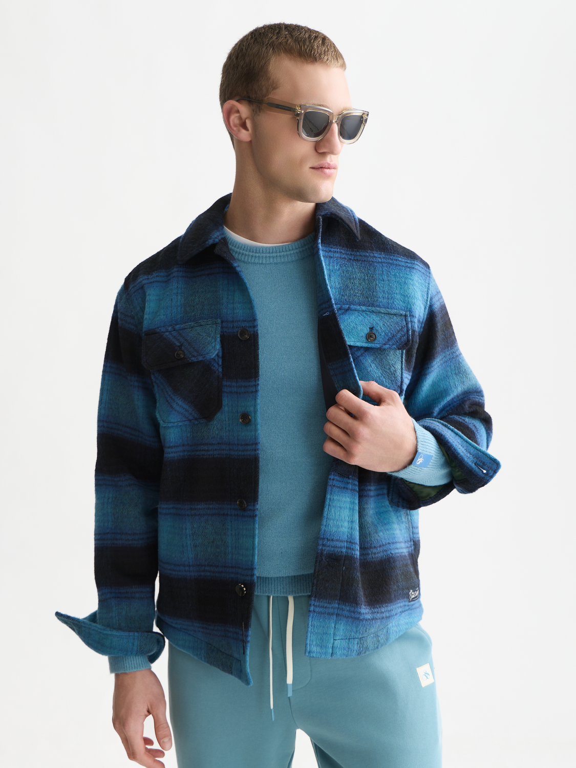 Check Wool-Blend Relaxed Overshirt