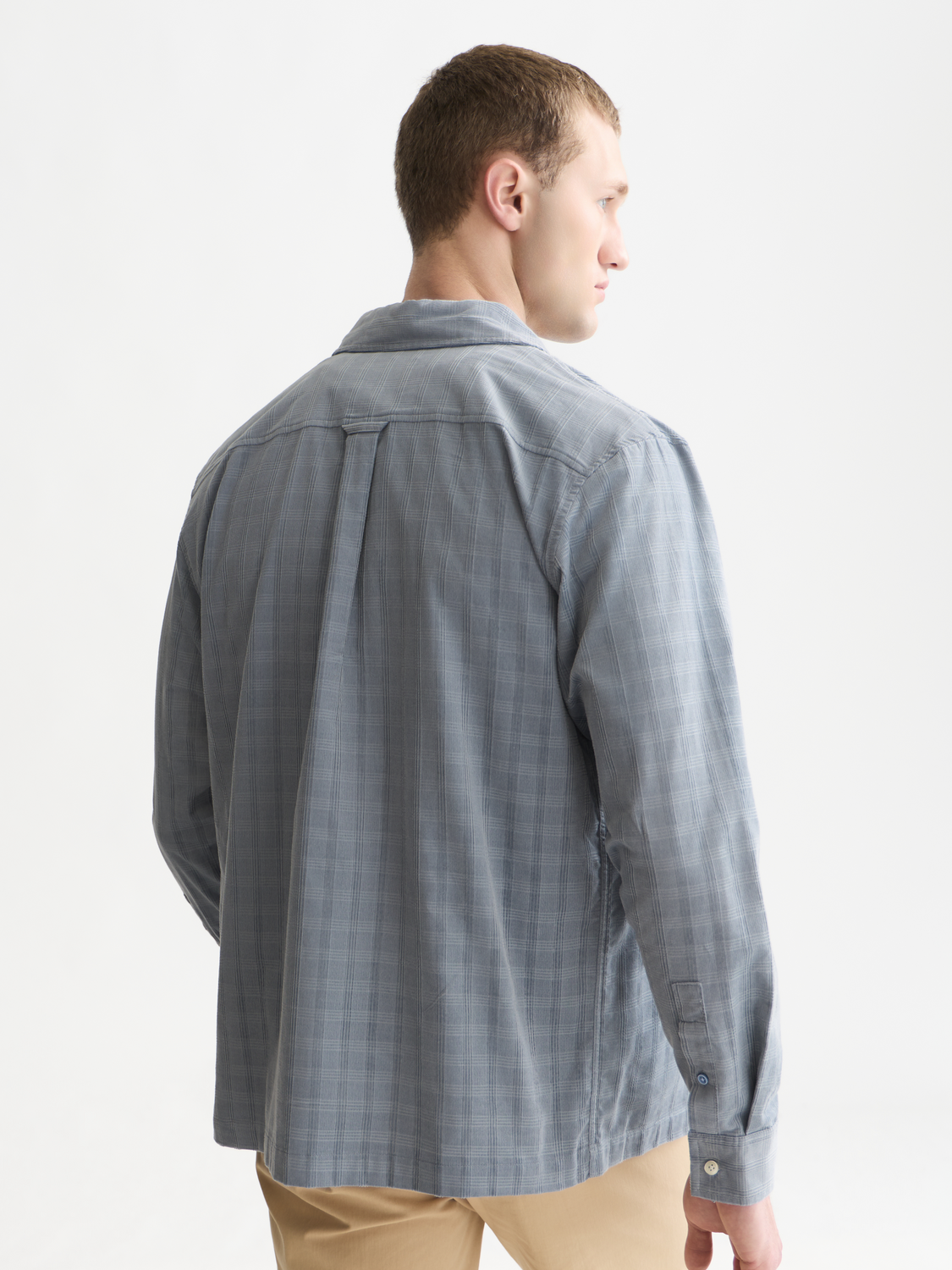 Check Cotton Corduroy Relaxed Shirt