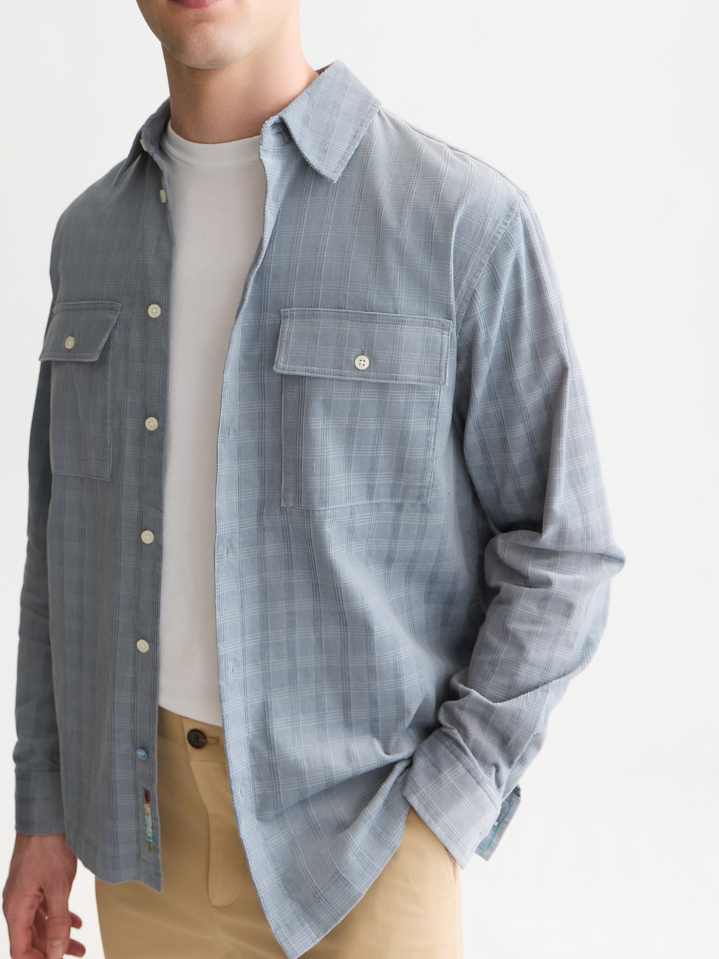Check Cotton Corduroy Relaxed Shirt