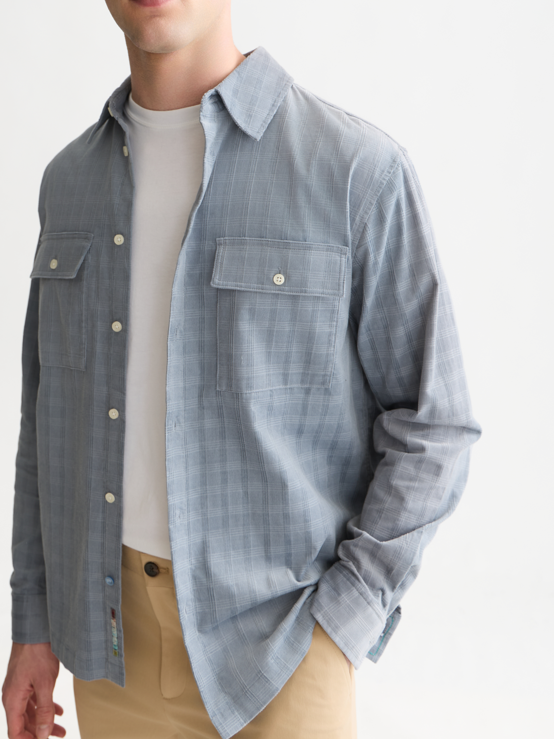 Check Cotton Corduroy Relaxed Shirt