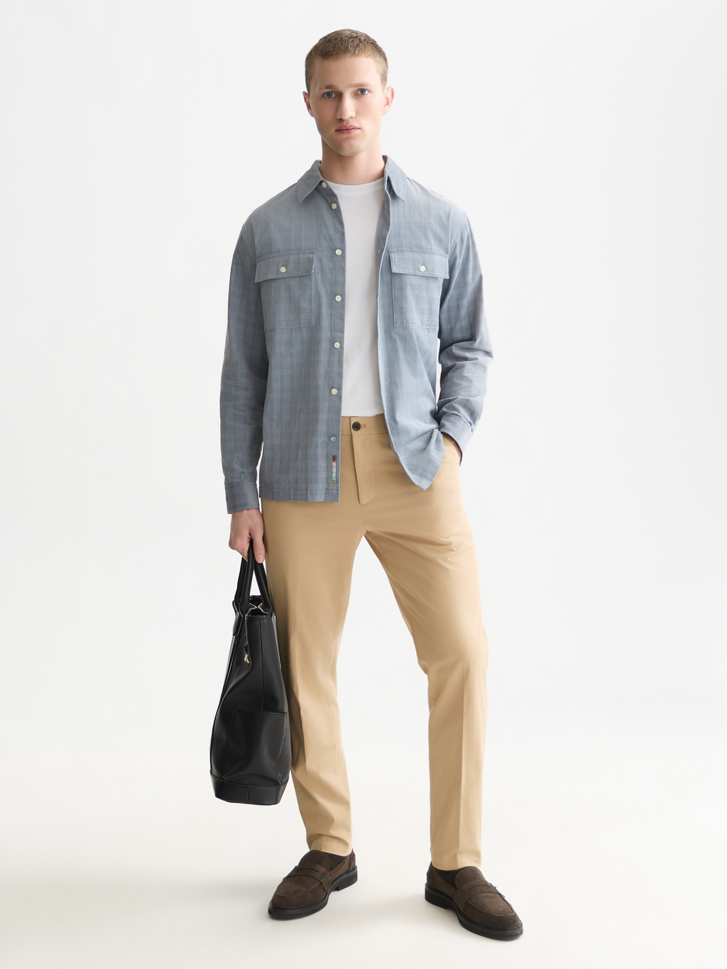 Check Cotton Corduroy Relaxed Shirt