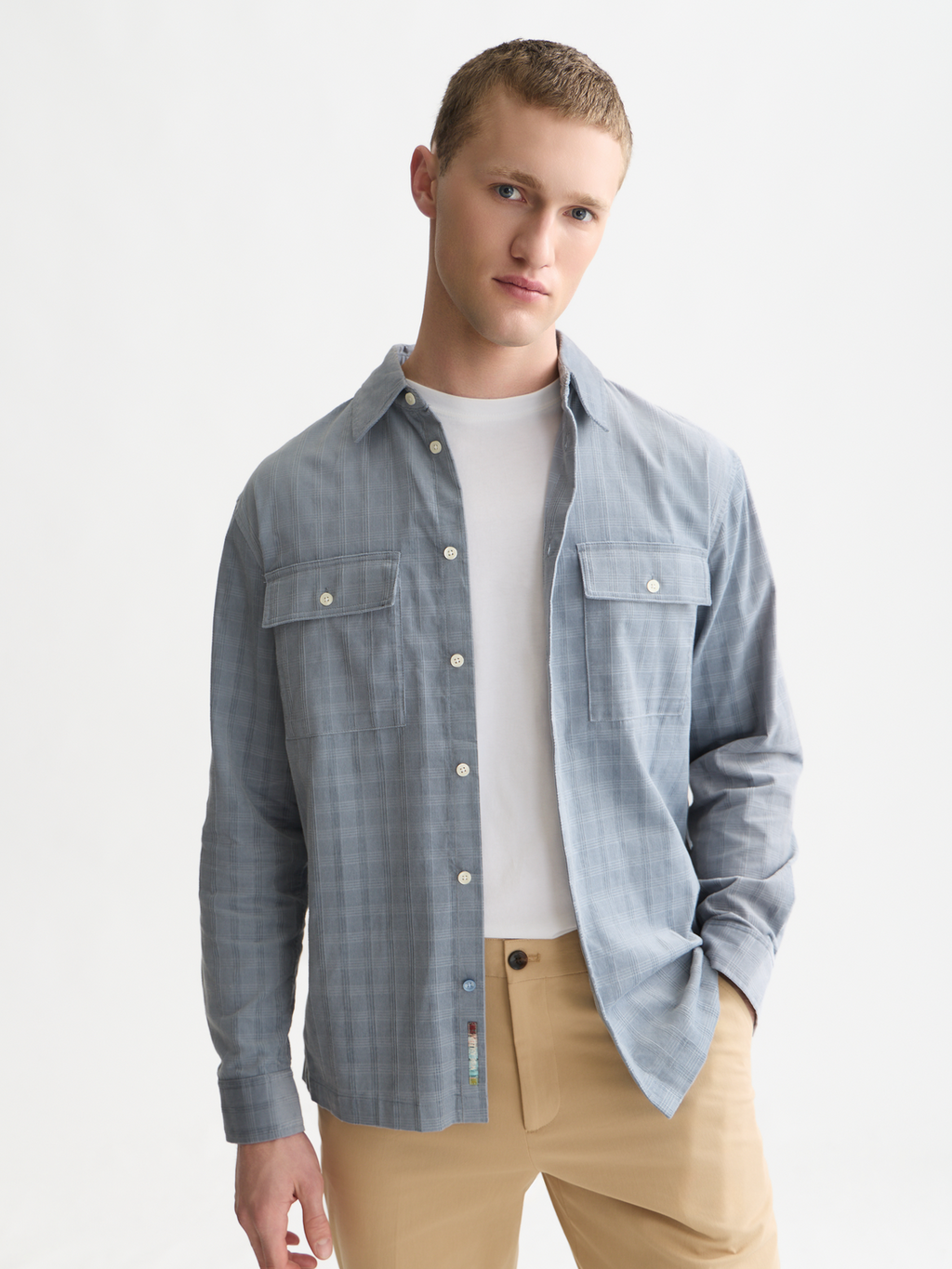 Check Cotton Corduroy Relaxed Shirt