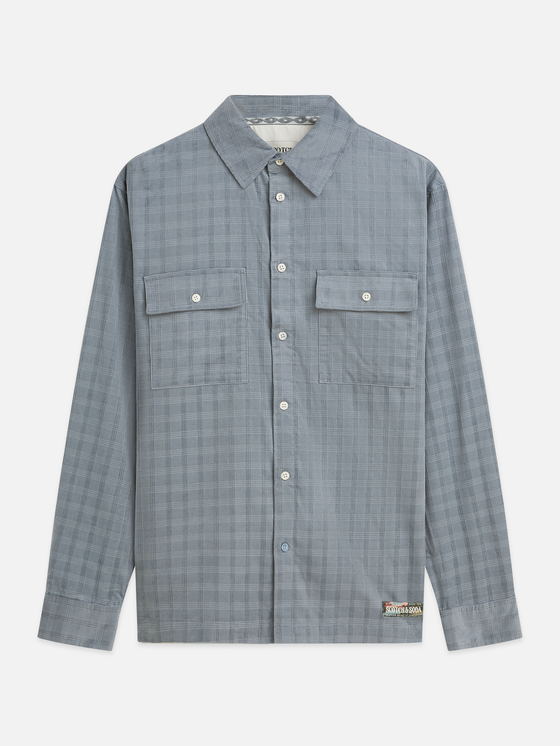 Check Cotton Corduroy Relaxed Shirt