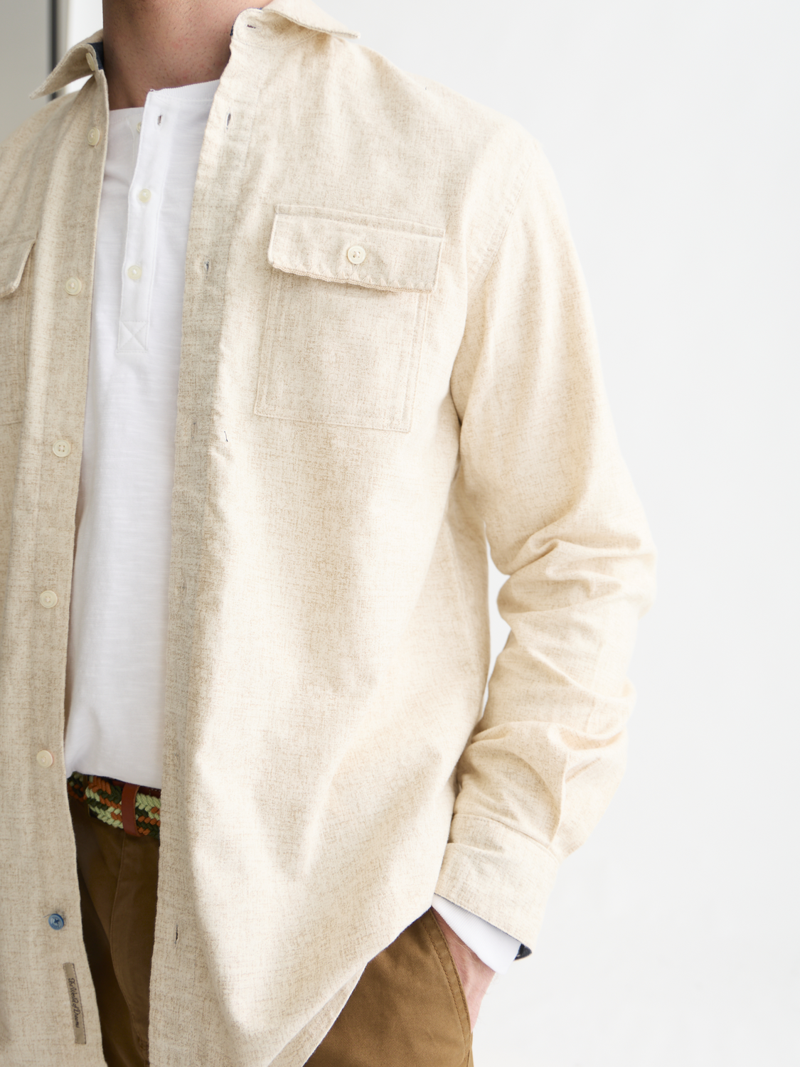 Melange Cotton Relaxed Shirt