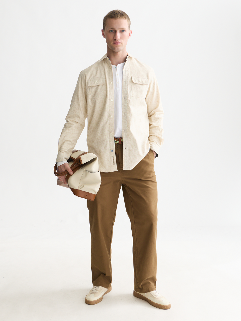 Melange Cotton Relaxed Shirt