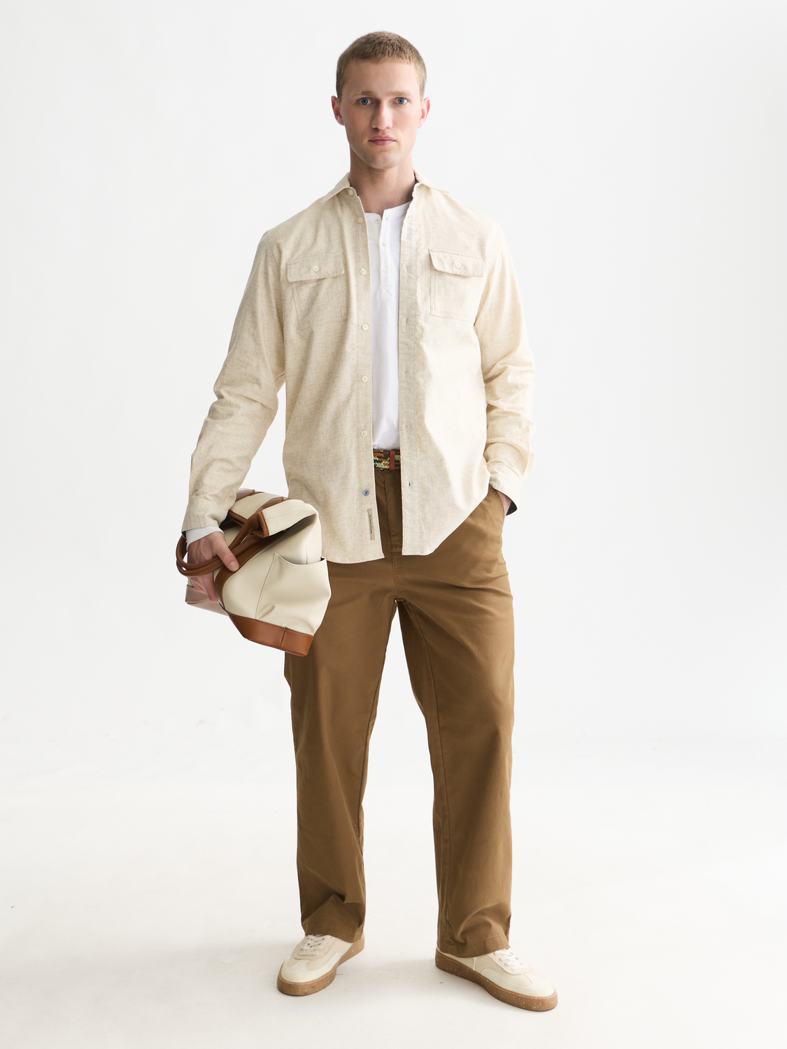 Melange Cotton Relaxed Shirt