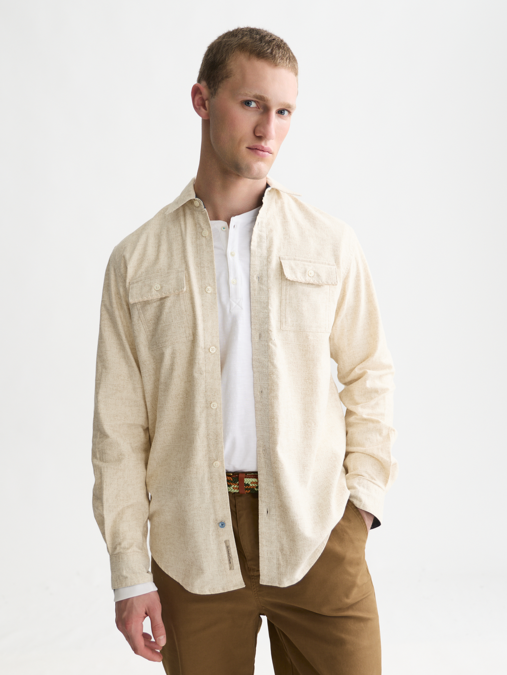 Melange Cotton Relaxed Shirt