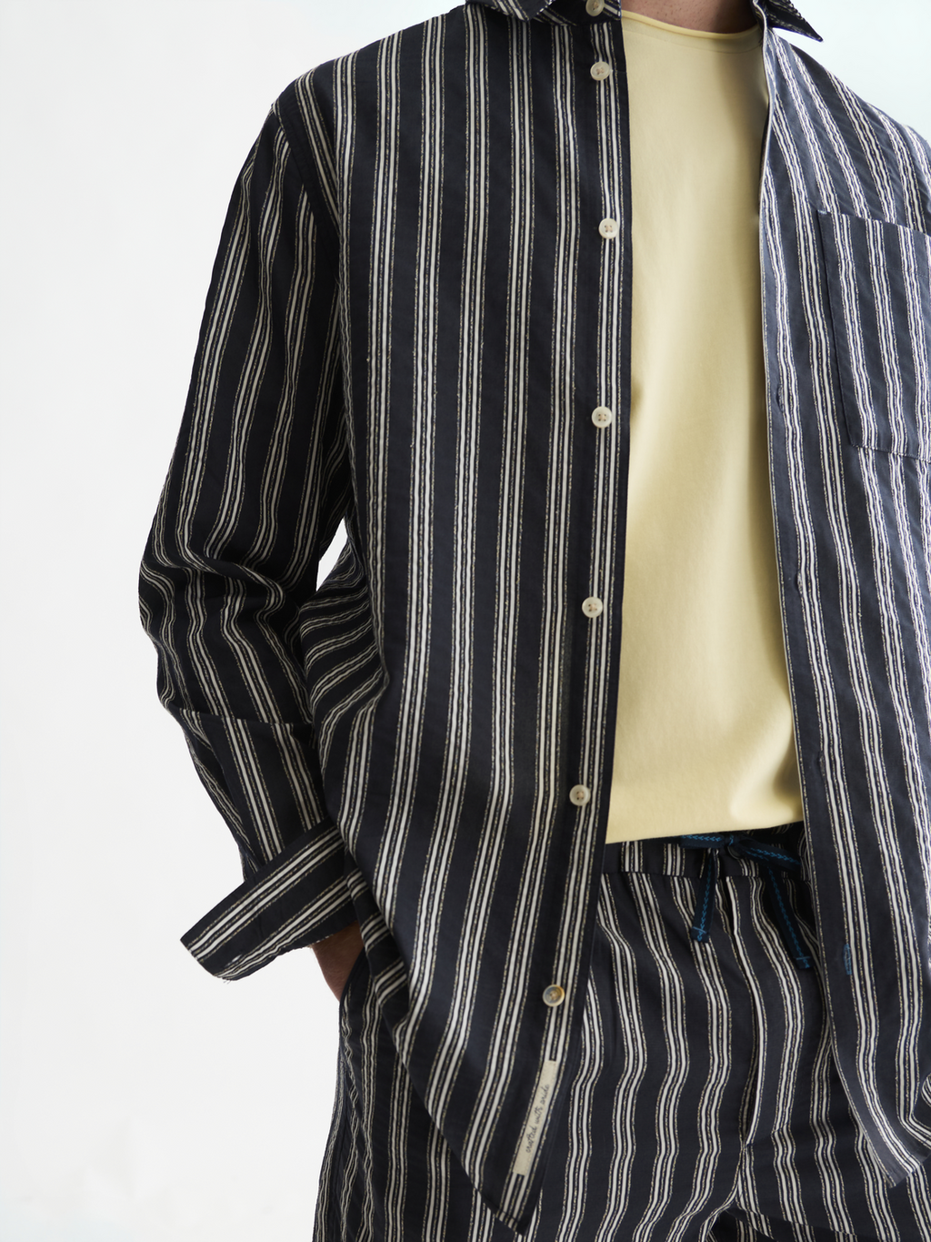 Textured striped shirt