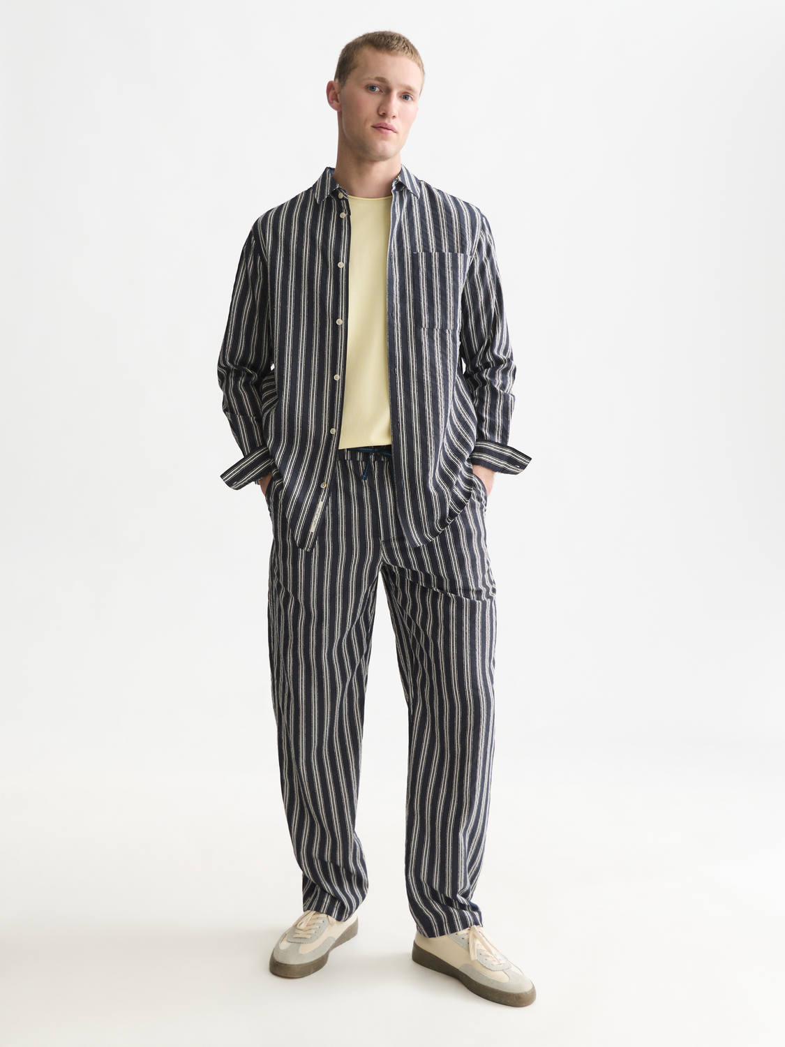 Textured striped shirt