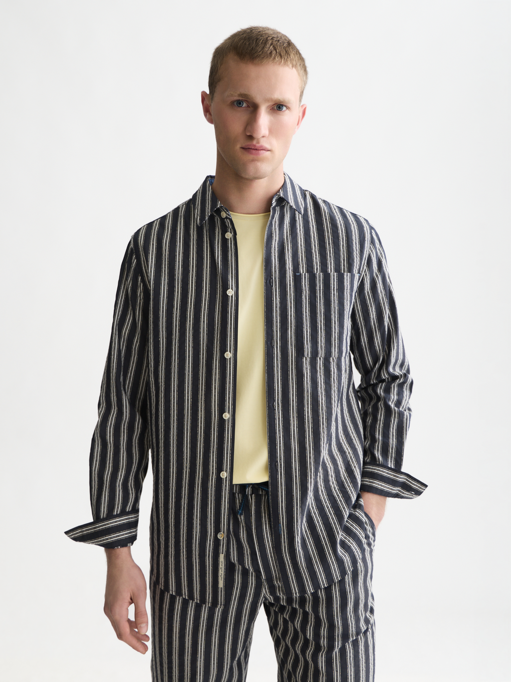 Textured striped shirt