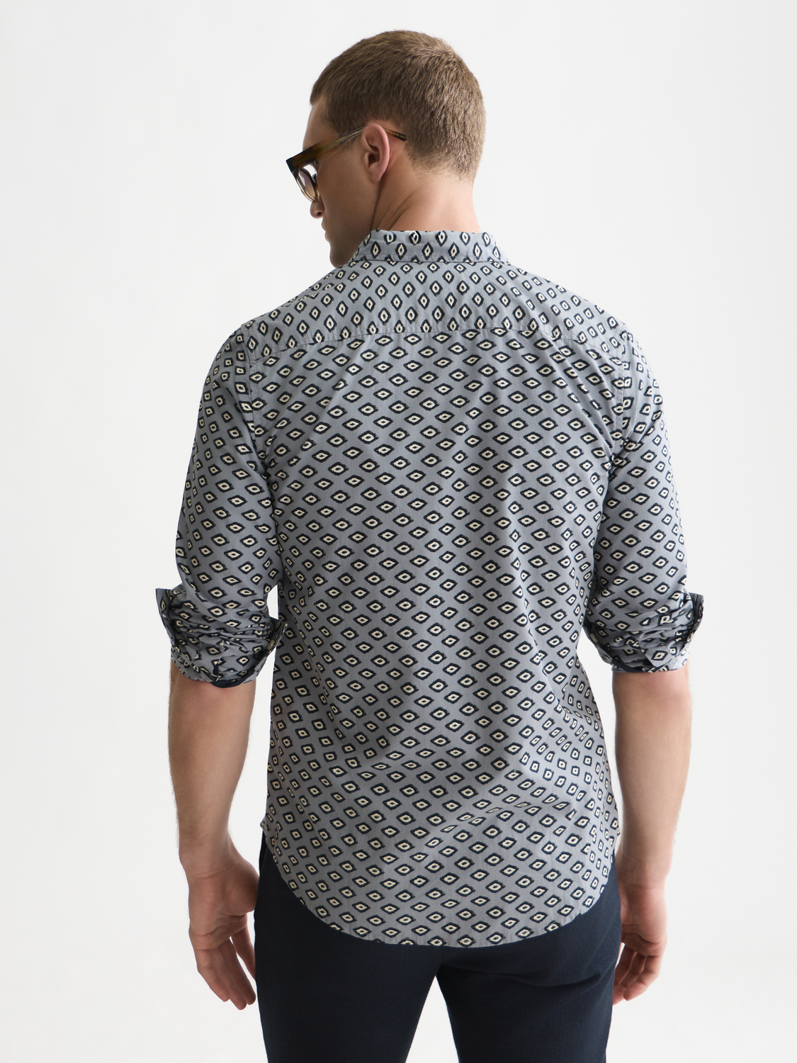 Micro printed slim shirt