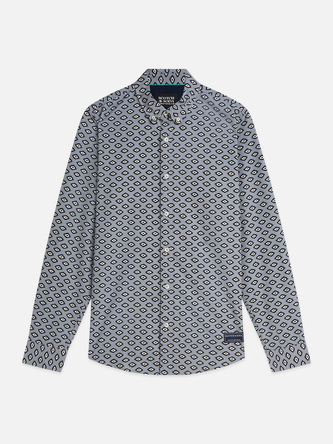 Micro printed slim shirt