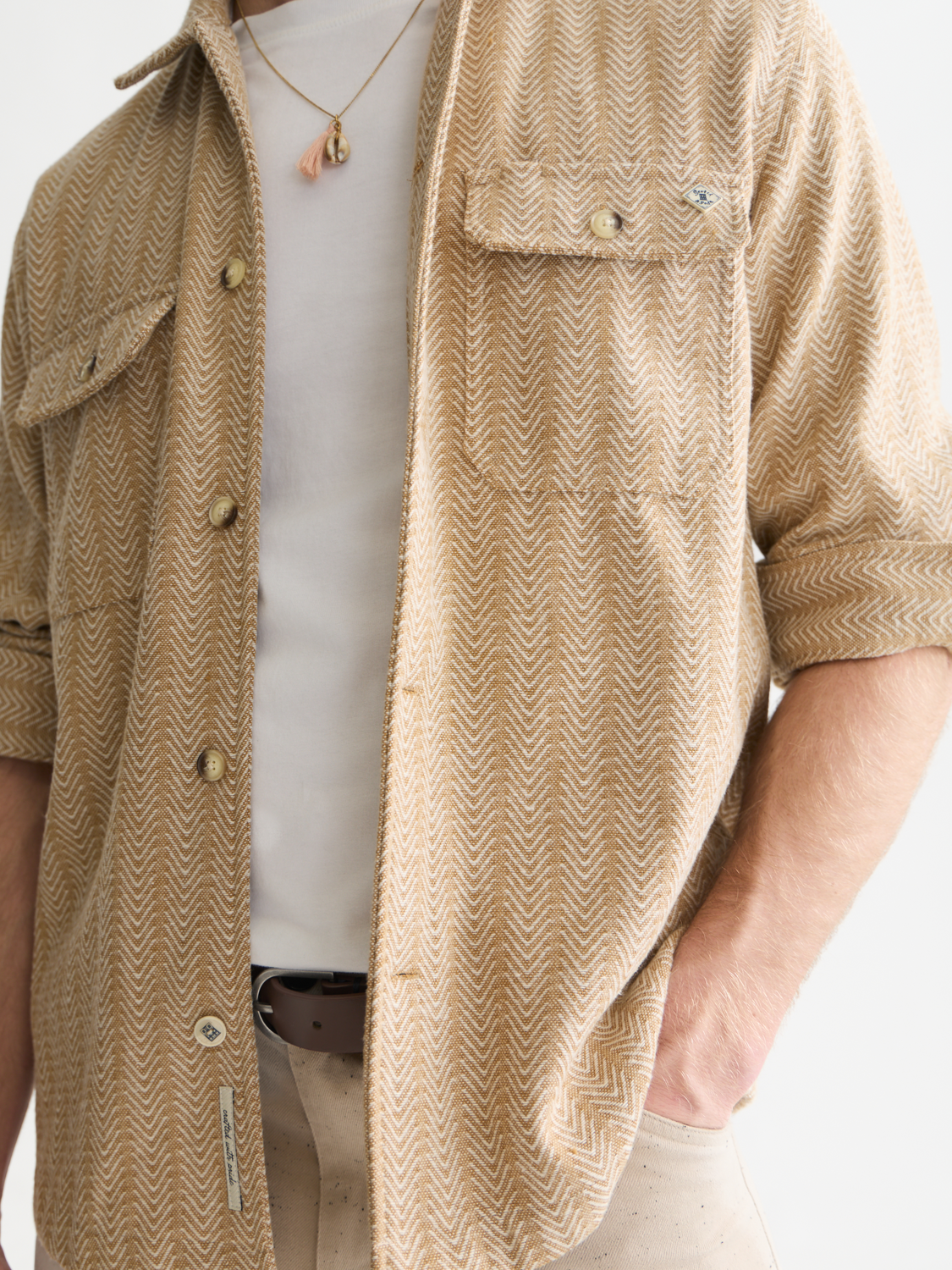 Jacquard Wool-Blend Relaxed Shirt