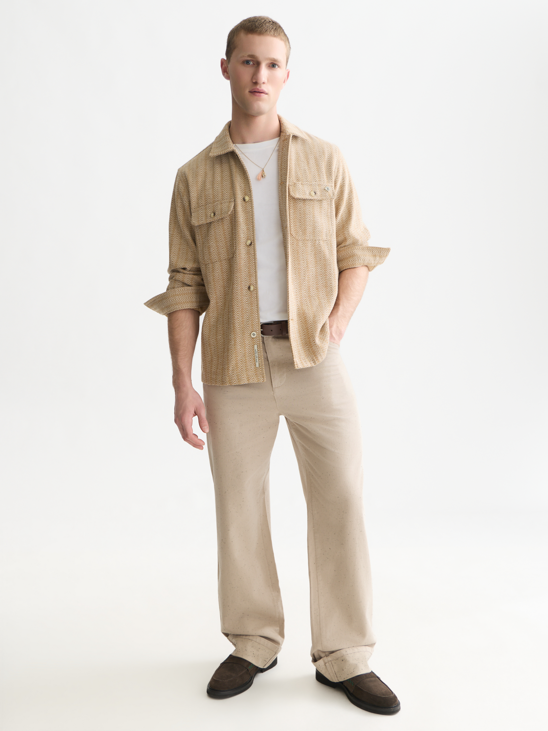 Jacquard Wool-Blend Relaxed Shirt