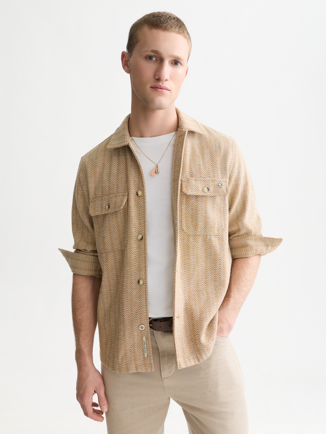 Jacquard Wool-Blend Relaxed Shirt