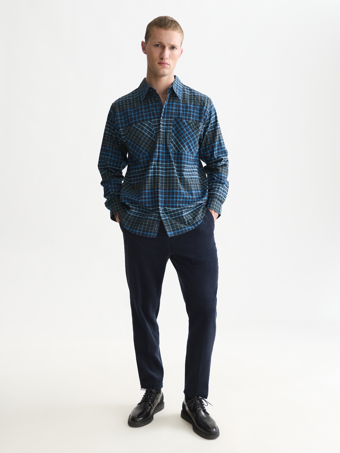 Cotton Flannel Check Relaxed Shirt