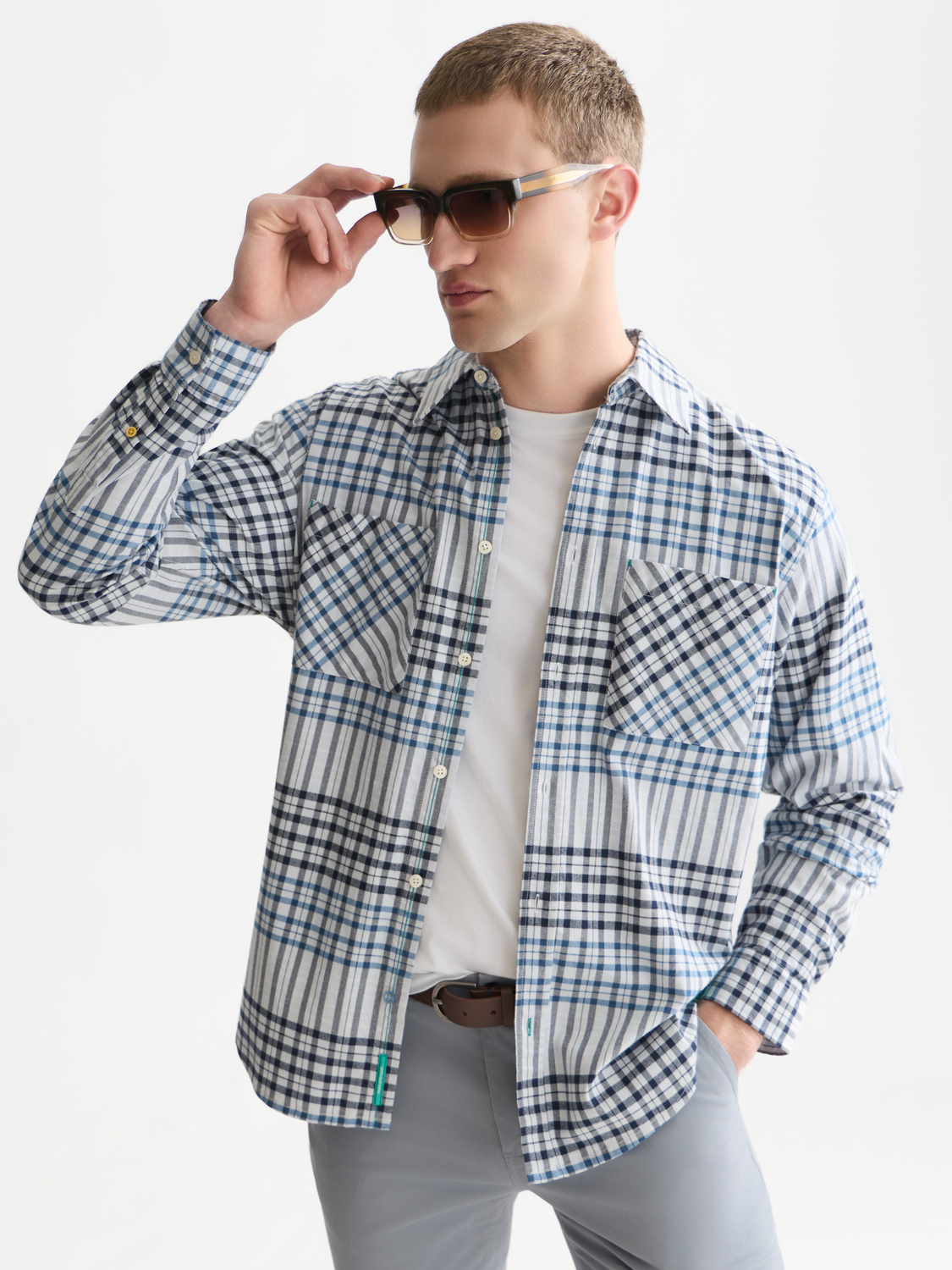 Cotton Flannel Check Relaxed Shirt