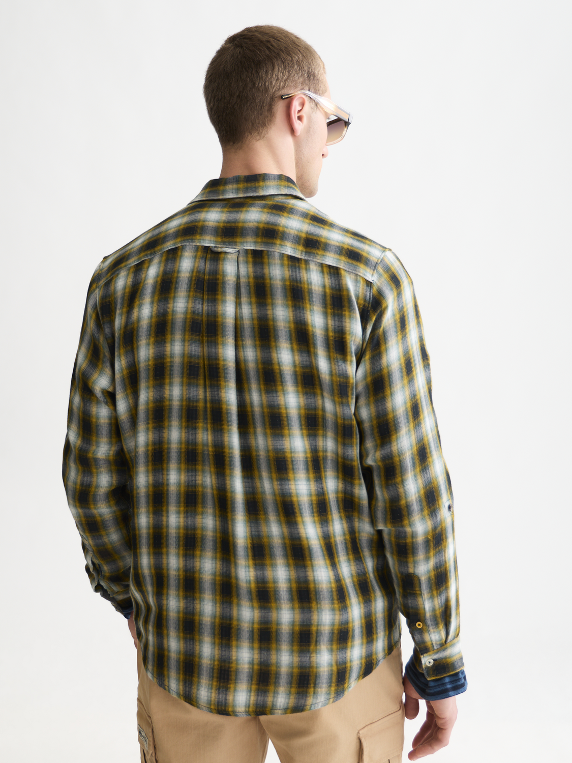 Double-Faced Cotton Check Relaxed Shirt