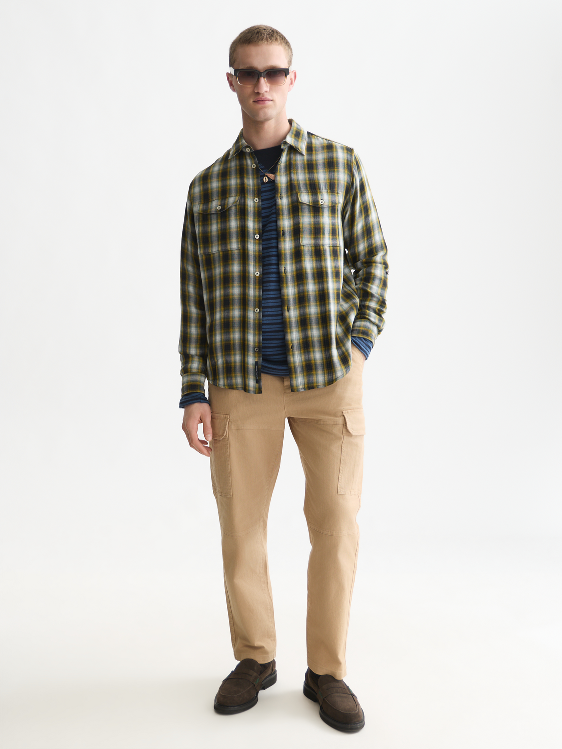 Double-Faced Cotton Check Relaxed Shirt