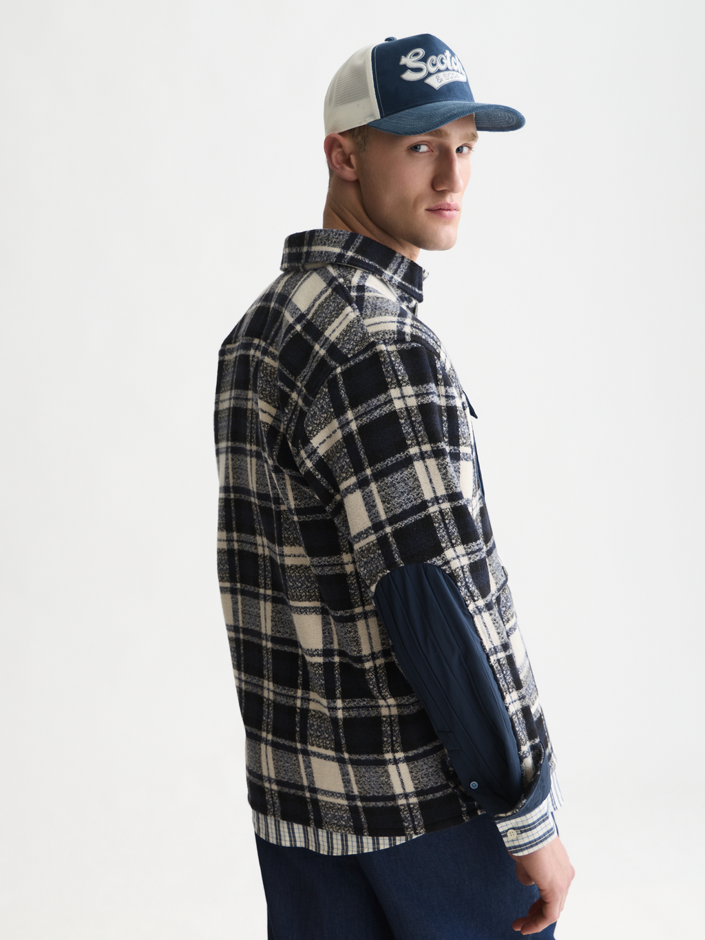 Patchwork Wool-Blend Relaxed Overshirt