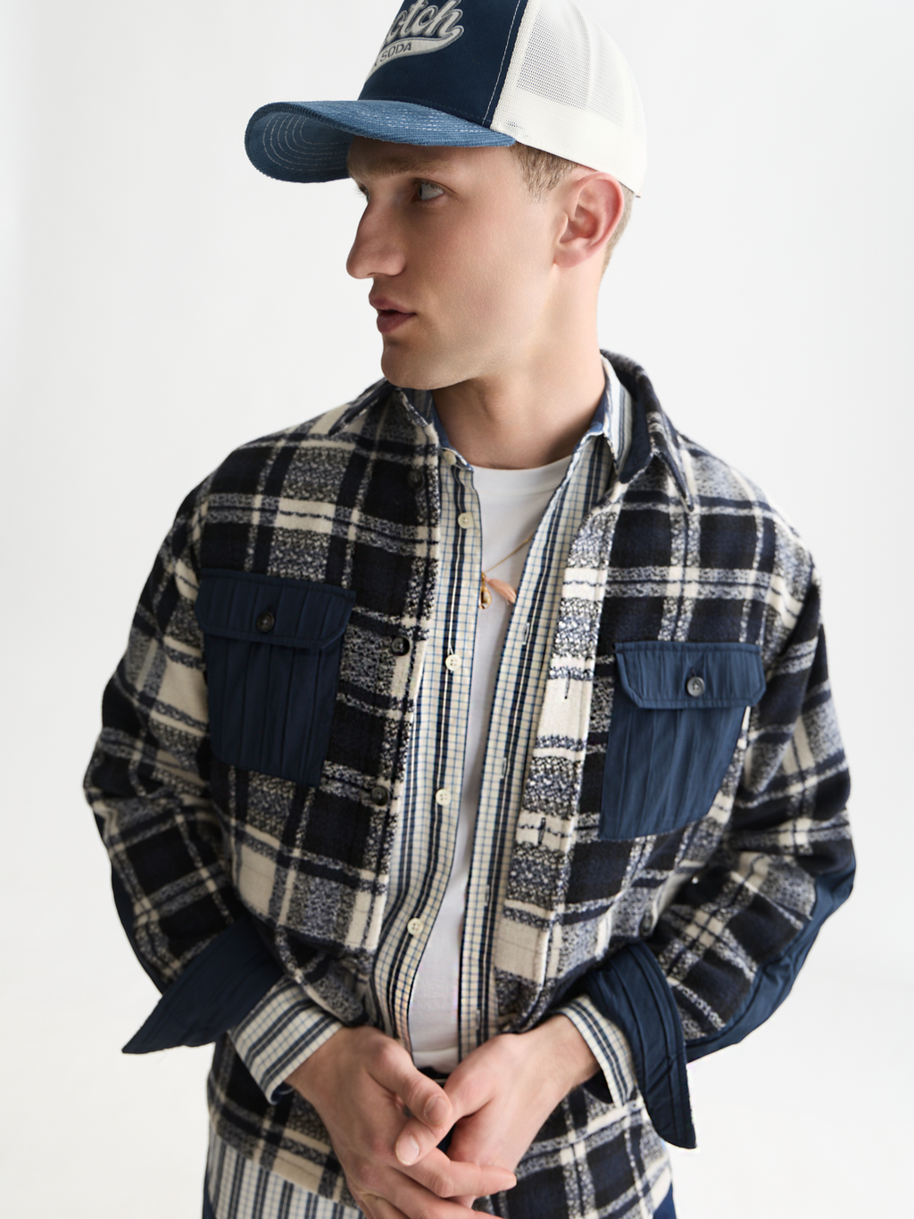 Patchwork Wool-Blend Relaxed Overshirt