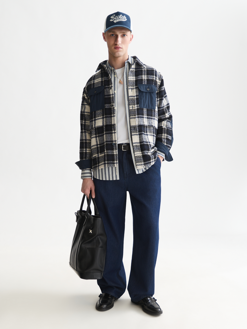 Patchwork Wool-Blend Relaxed Overshirt