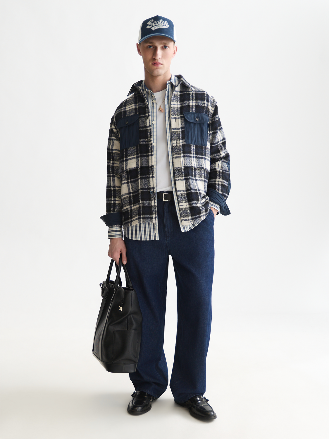 Patchwork Wool-Blend Relaxed Overshirt