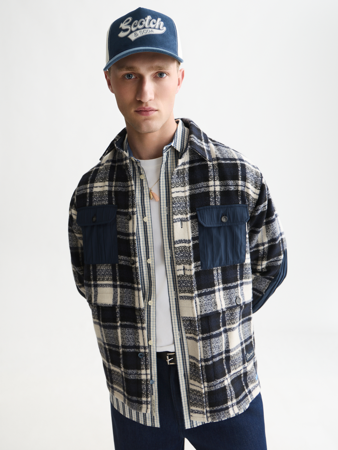 Patchwork Wool-Blend Relaxed Overshirt