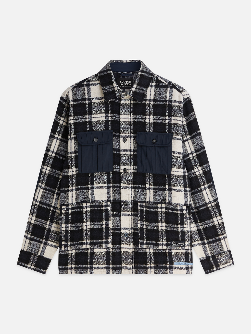 Patchwork Wool-Blend Relaxed Overshirt