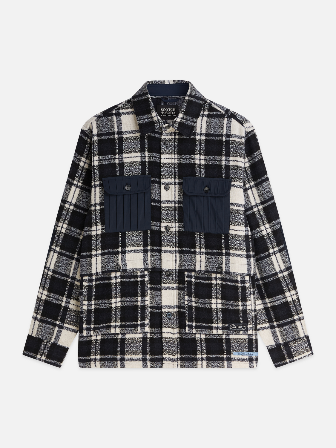 Patchwork Wool-Blend Relaxed Overshirt
