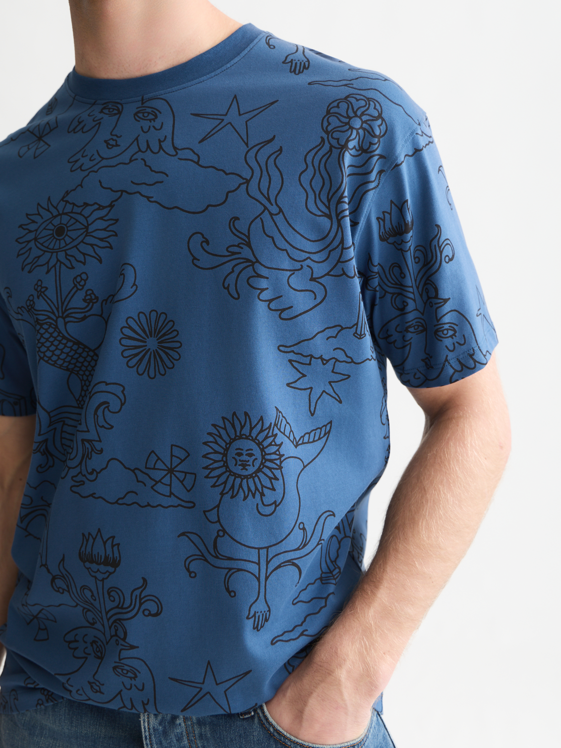 Printed Artwork Cotton Relaxed T-Shirt