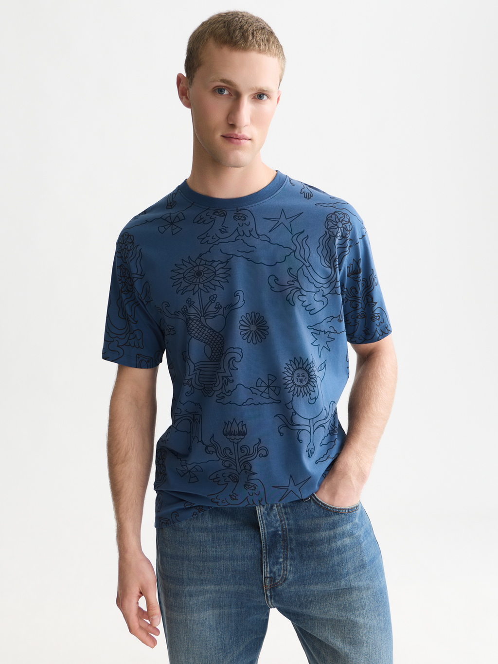 Printed Artwork Cotton Relaxed T-Shirt