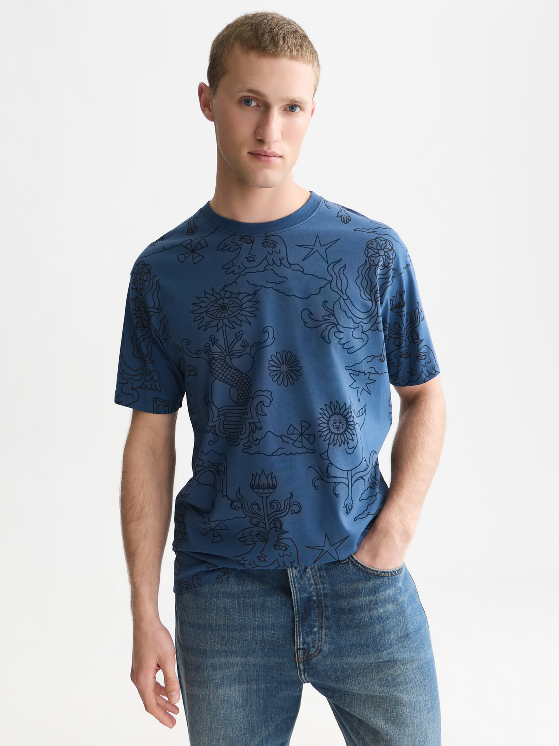 Printed Artwork Cotton Relaxed T-Shirt