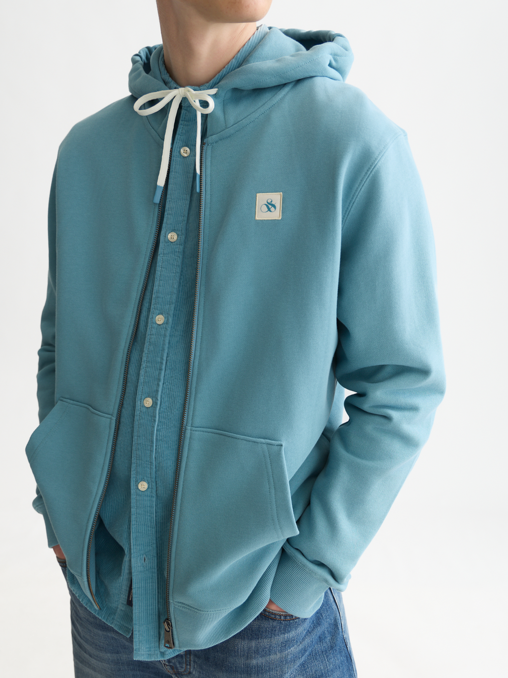 Logo Cotton Zip-Up Hoodie