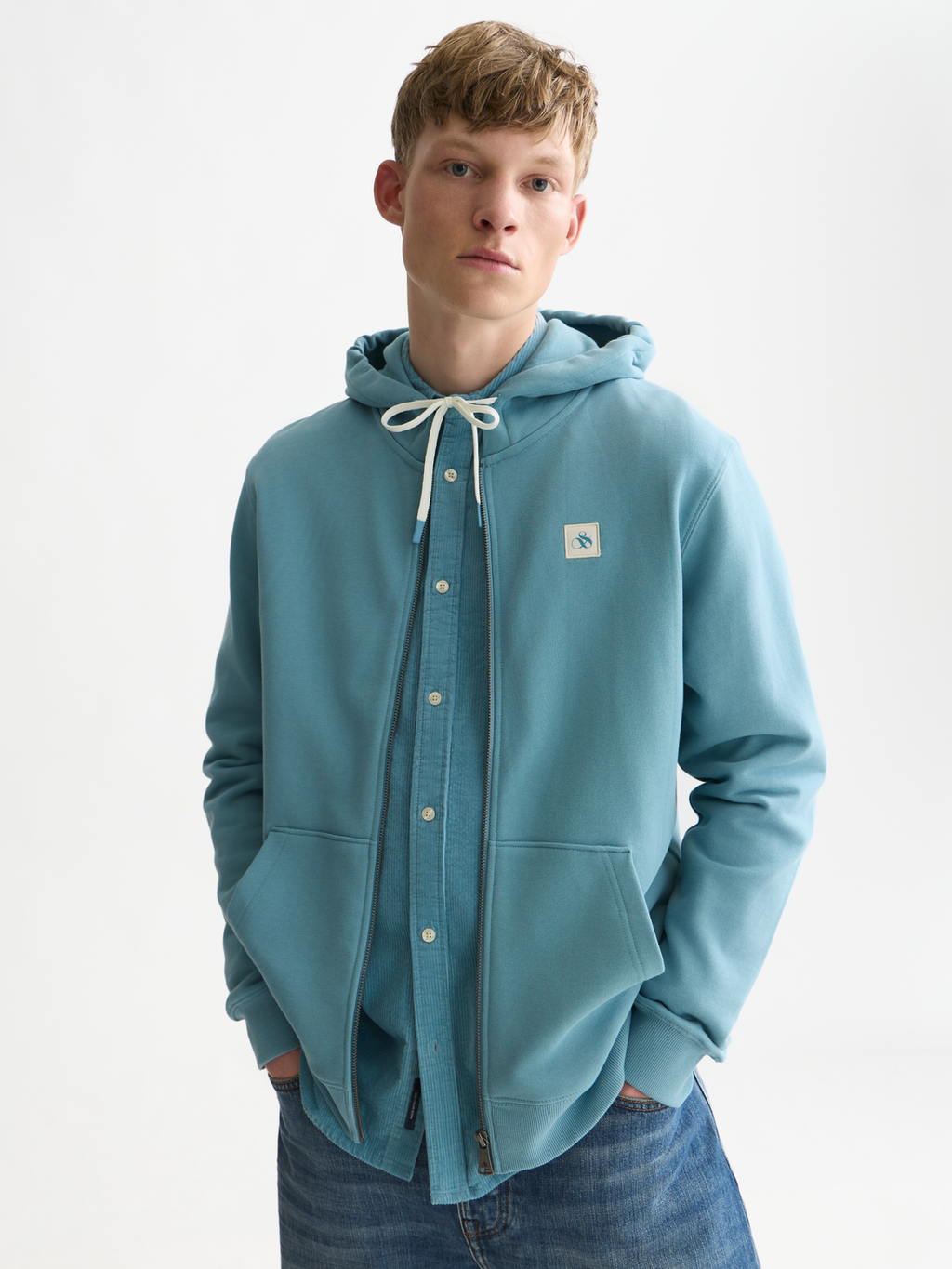 Logo Cotton Zip-Up Hoodie
