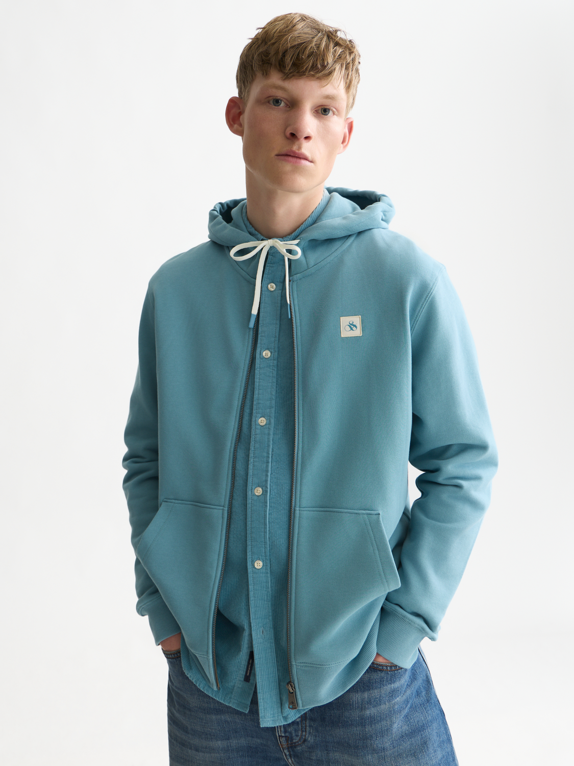 Logo Cotton Zip-Up Hoodie