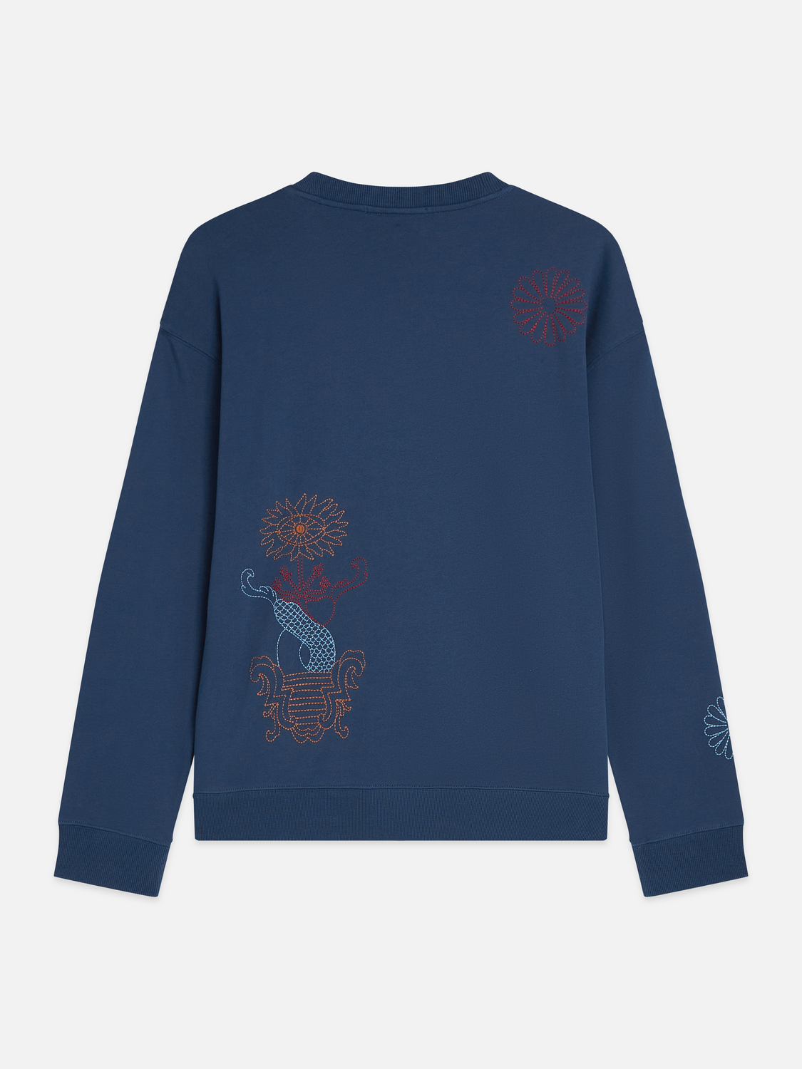Embroidered Artwork Cotton Relaxed Sweatshirt