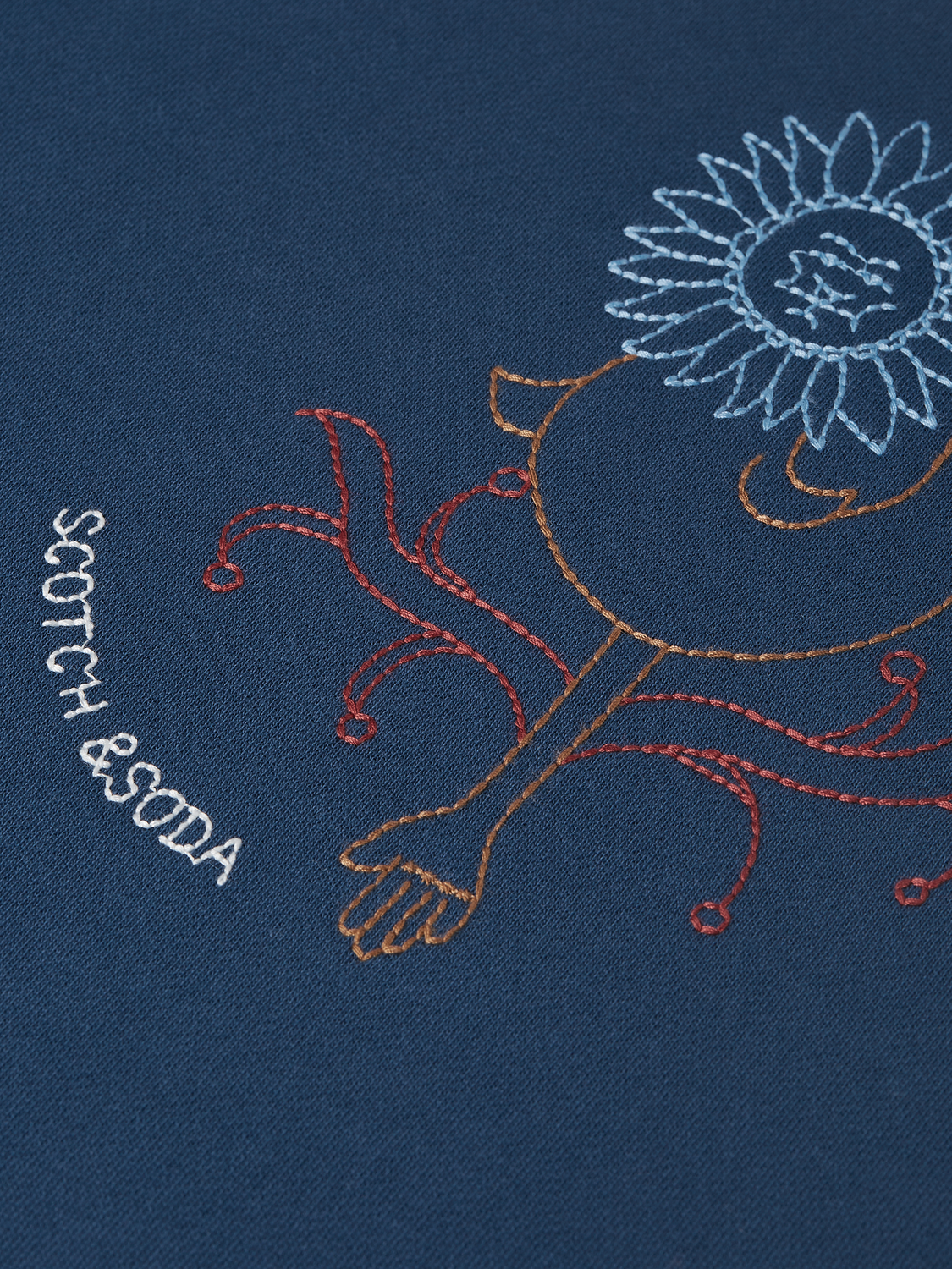 Embroidered Artwork Cotton Relaxed Sweatshirt