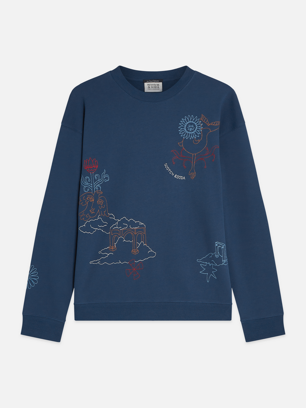 Embroidered Artwork Cotton Relaxed Sweatshirt