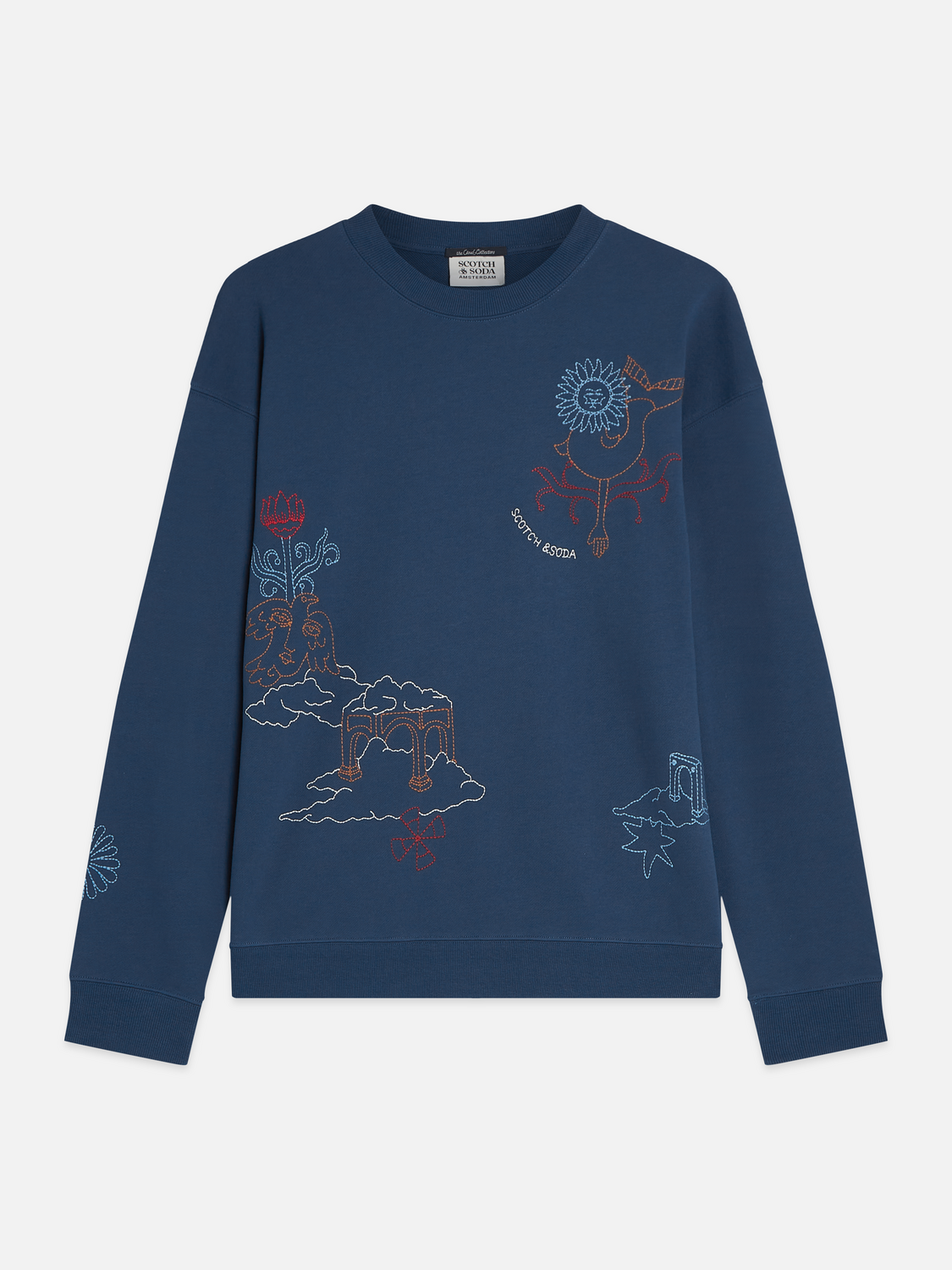 Embroidered Artwork Cotton Relaxed Sweatshirt