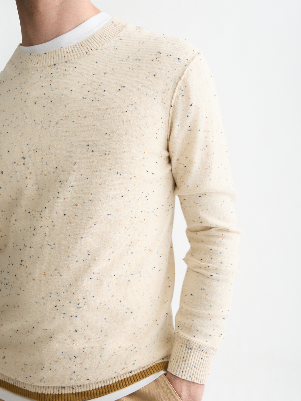 Speckled Wool-Blend Pullover
