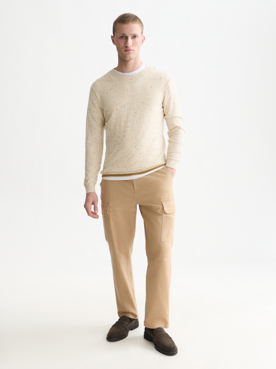 Speckled Wool-Blend Pullover