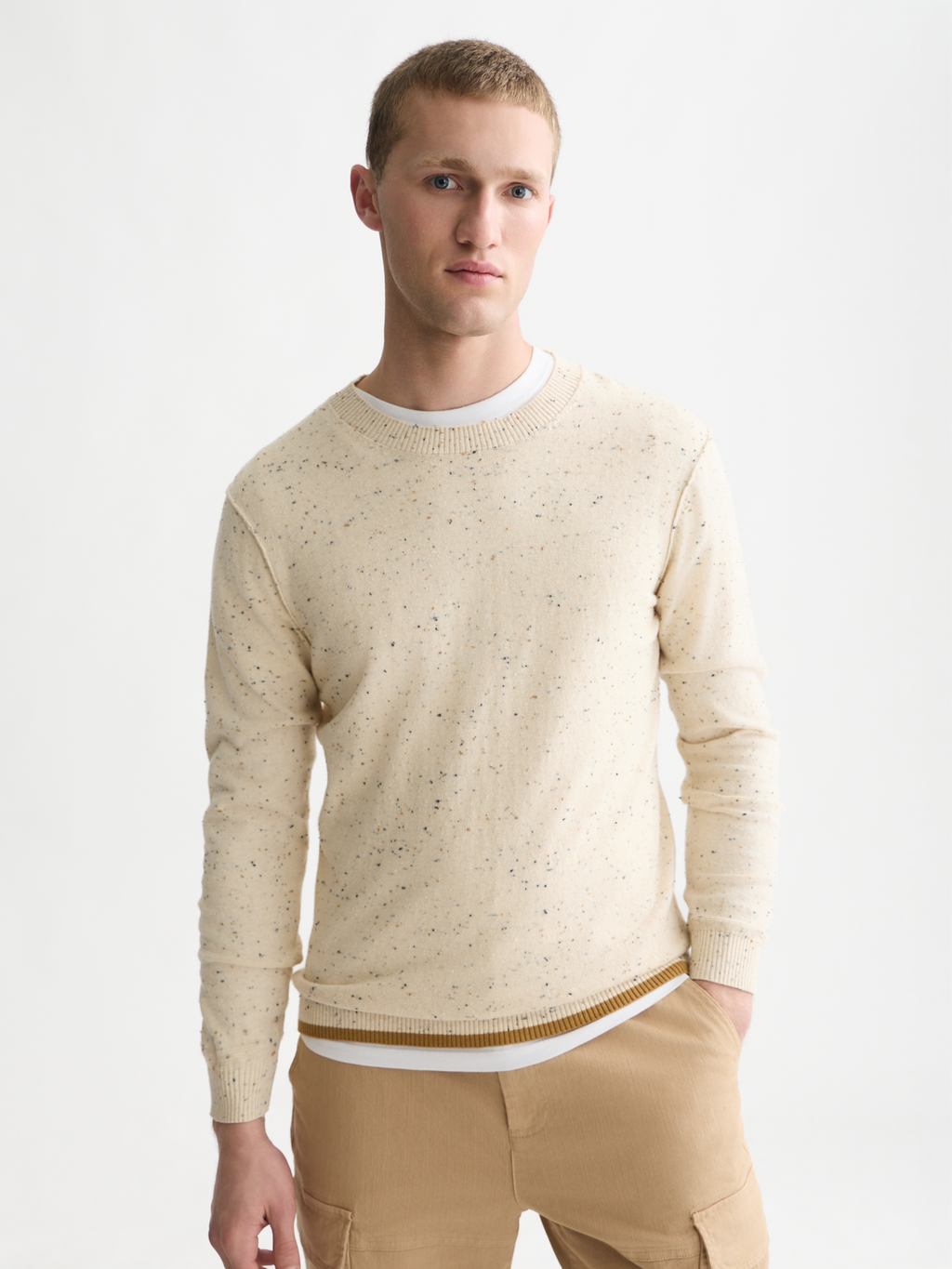 Speckled Wool-Blend Pullover