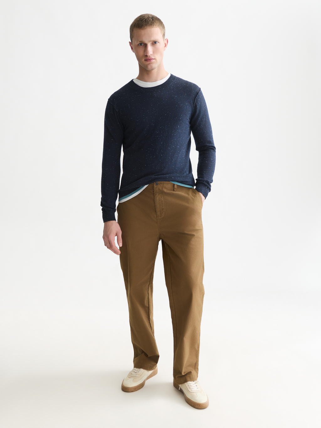 Speckled Wool-Blend Pullover